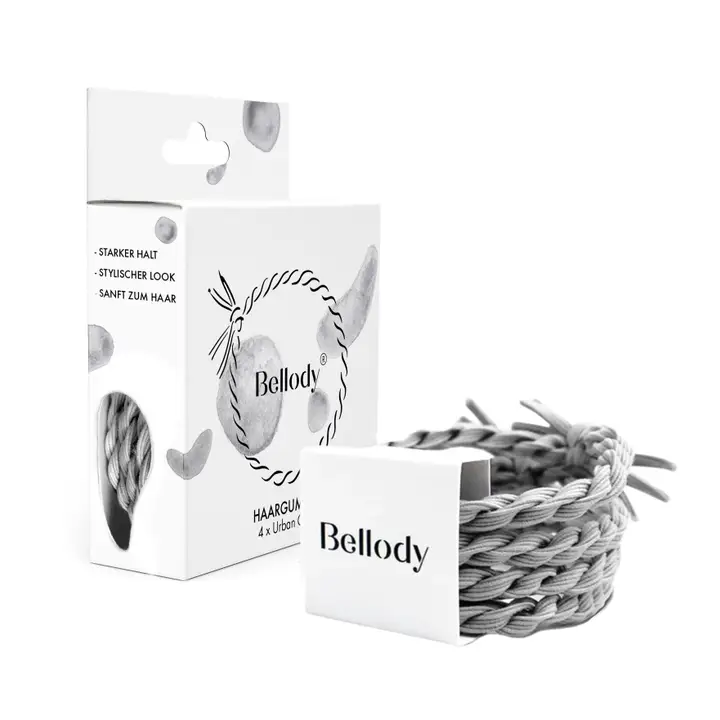 Haargummis grau - Bellody (4 Stück-Urban Grey)