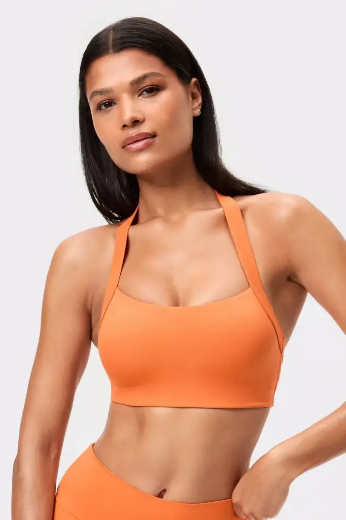 Stronger Halterneck Sports Bra Flamingo