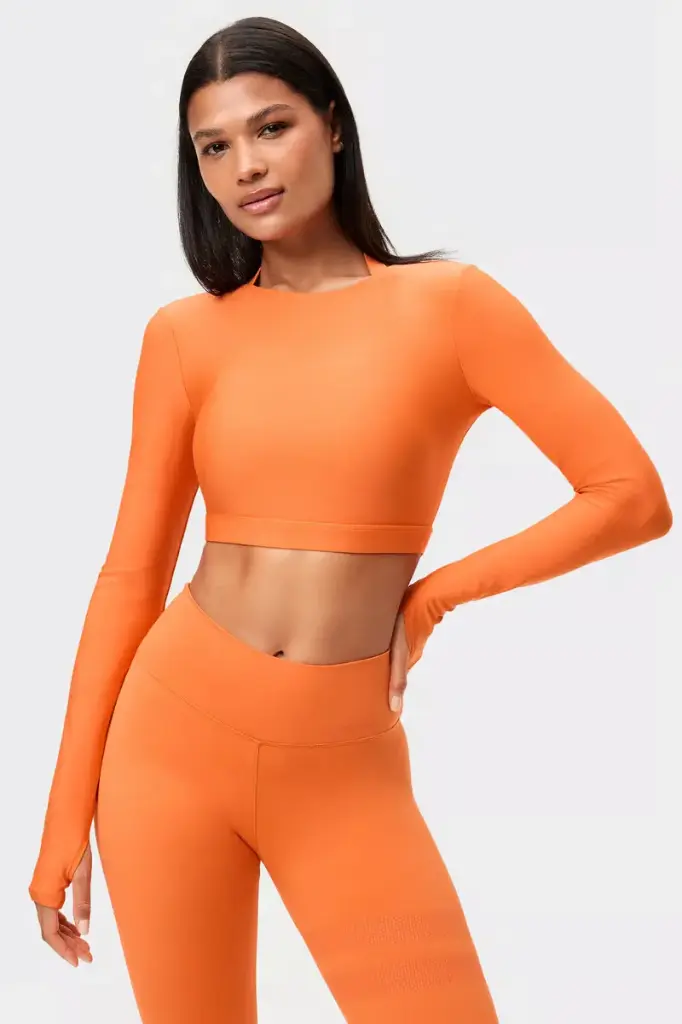 Stronger Open Back Long Sleeve Flamingo