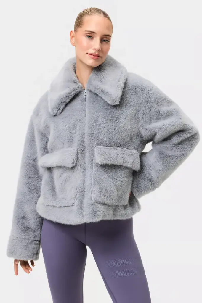 [STR56-S-SLE] Stronger Fluffy Pocket Jacket Sleet (S)
