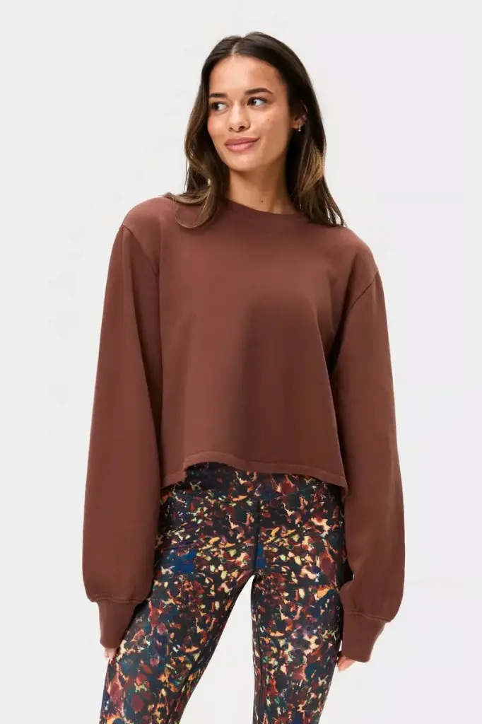 Stronger Open Back Sweatshirt Cappuccino (S)