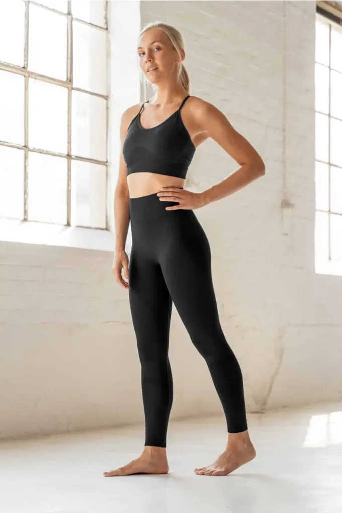 [ATH707-SM-ZW] Athlecia Nagar Naadloze Legging Met Hoge Taille Zwart (S/M)