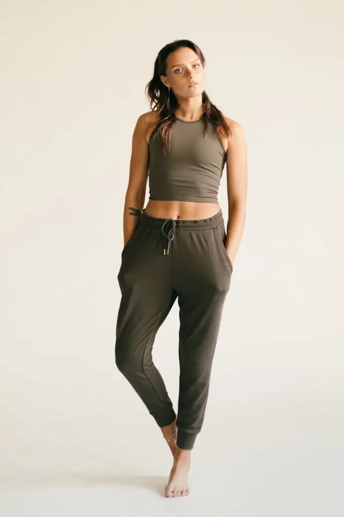 [ATH66-42-GRO] Athlecia Niary Zachte Comfortabele Joggingbroek Olijfgroen (42)