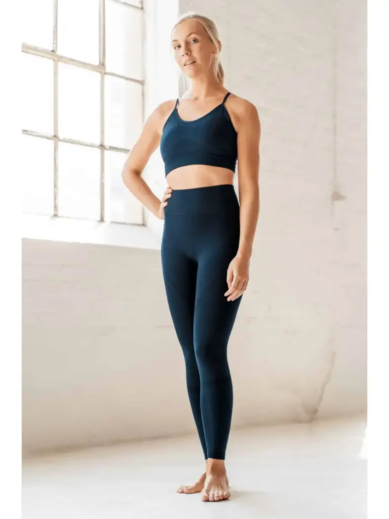 [ATH31-SM-DOBLA] Athlecia Nagar Naadloze Legging Met Hoge Taille Donker Saffier (S/M)