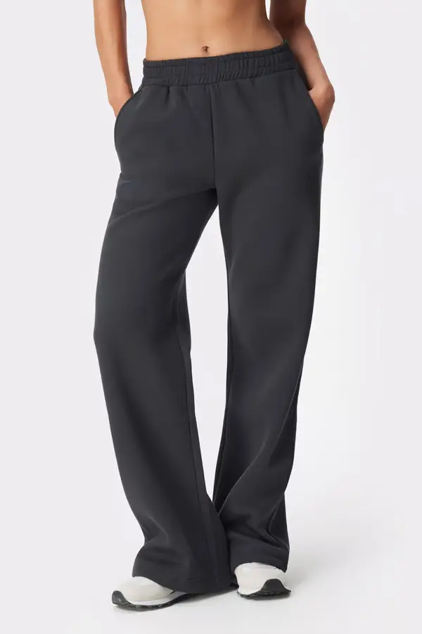 [STR509-S-GRI] Stronger Relaxed Wide Sweatpants Black Oyster (S)