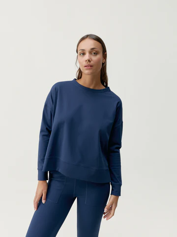 [BLY18-S-BLA] Born Living Yoga Daba Sweatshirt in Sailor Blue (S)