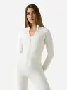 Guess Margo Ls Zip Active Top White Glam
