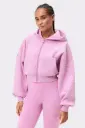 Stronger Relaxed Cropped Full Zip Hoodie Sweet Lilac