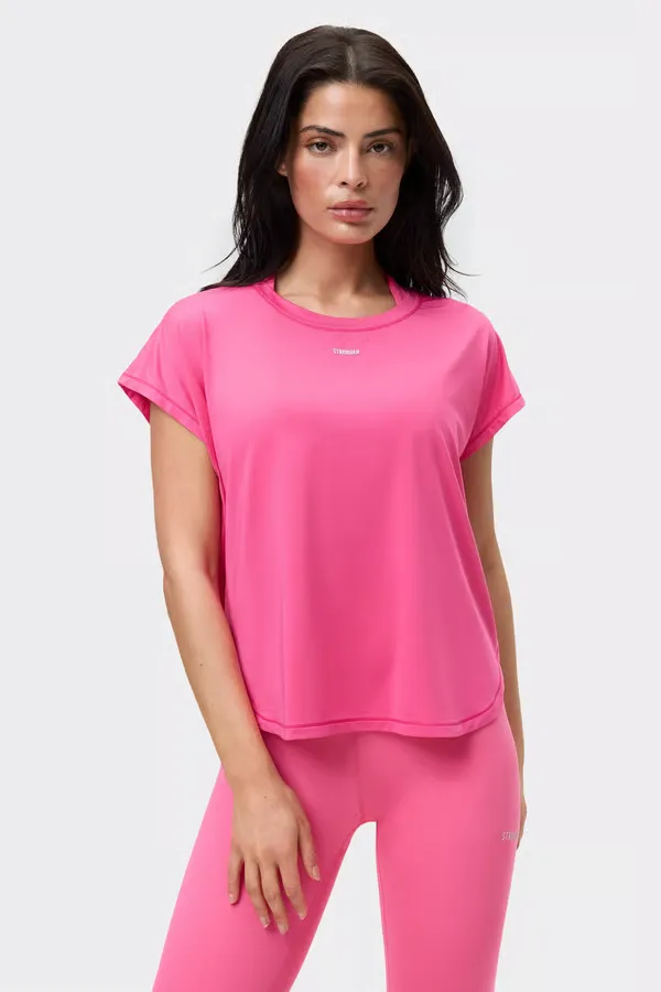 [STR401-S-PINK] Stronger Drop T-Shirt Fandango Pink (S)