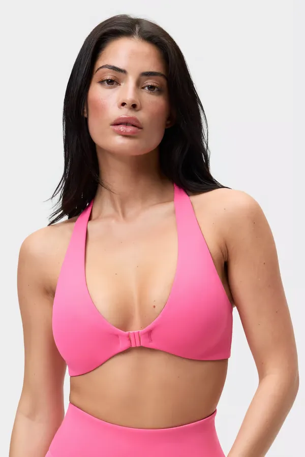 Stronger Front Closure Sports Bra Fandango Pink
