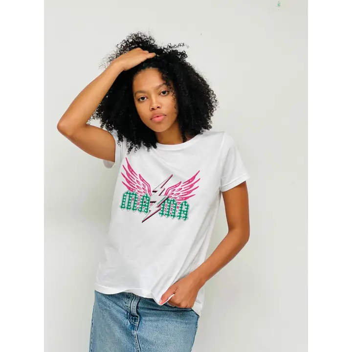 T-shirt green mom wings