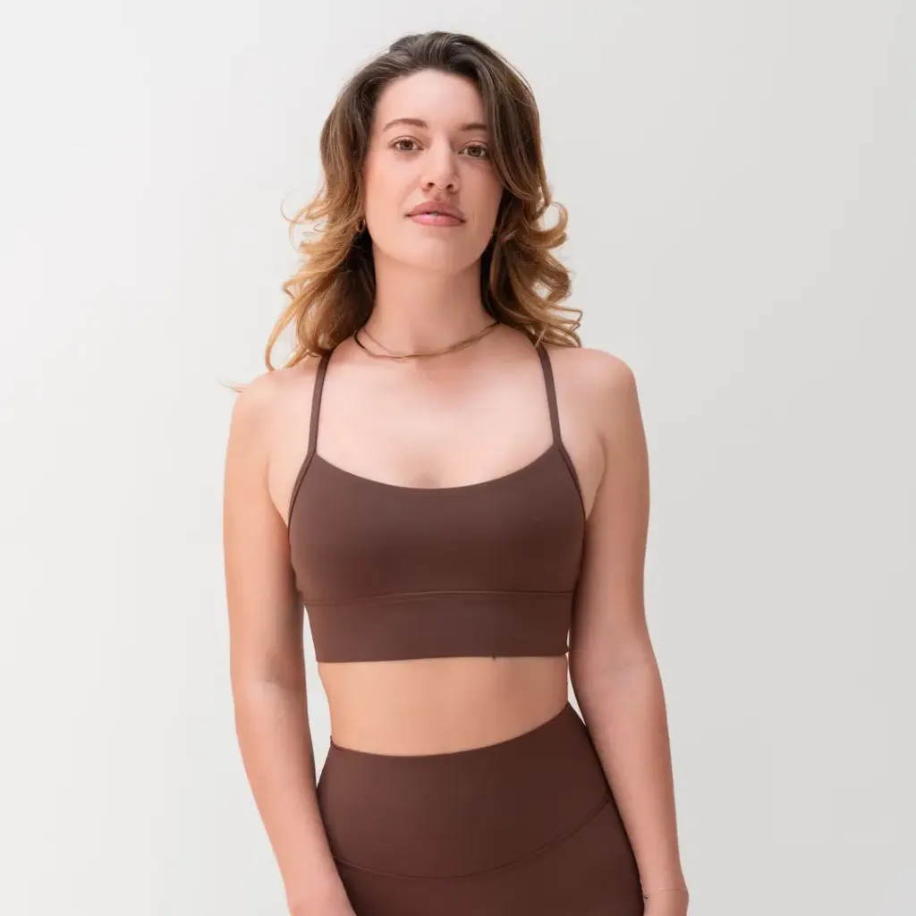 [SPI990-S-BR] Spica Zen Y-Back sportbeha in chocoladebruin (S)