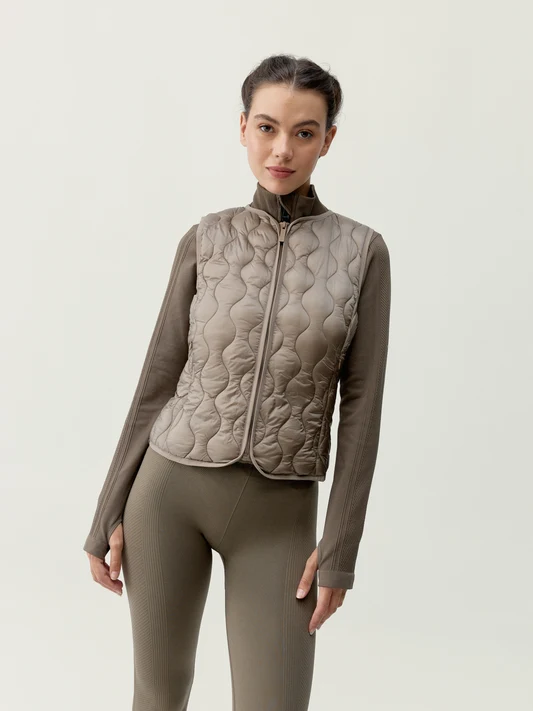 [BLY5554-S-BEI] Born Living Yoga Vest Kenal Nut (S)