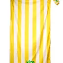 Serviette de plage microfibre XL - Rayures jaunes