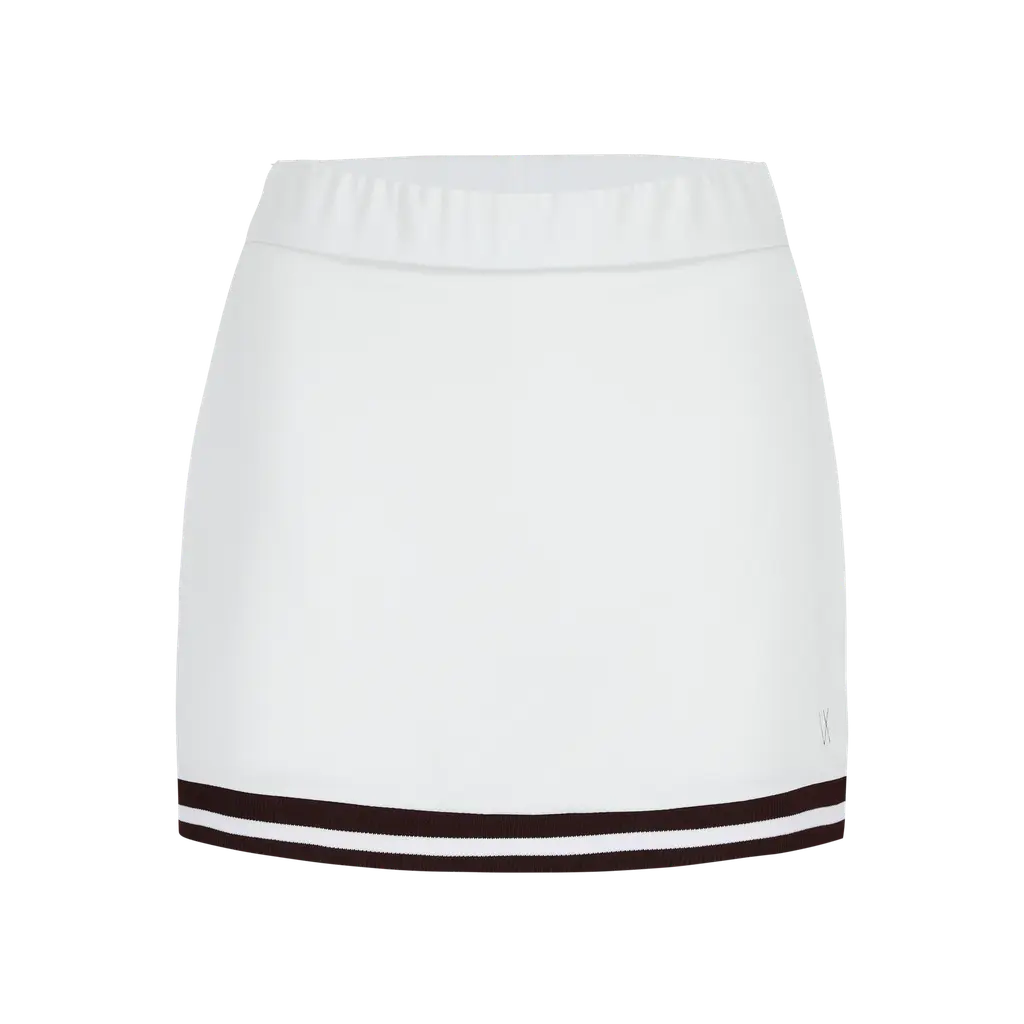 [VJ87-S-WB] Vieux Jeu Juliette Skirt White/Burgundy (S)