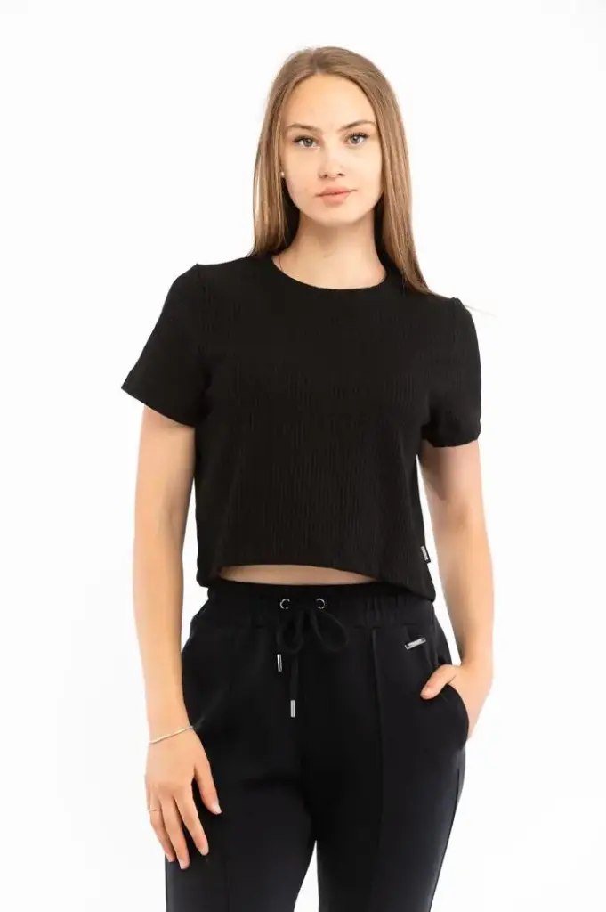 [ST-00020-S-ZW] Stronger - Crop-top black (S)