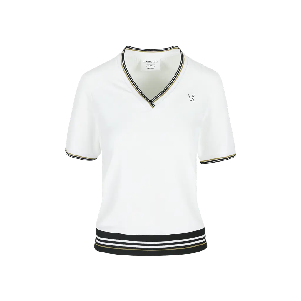 [VJ66-S-WHI] Vieux Jeu Emelie Top White (S)