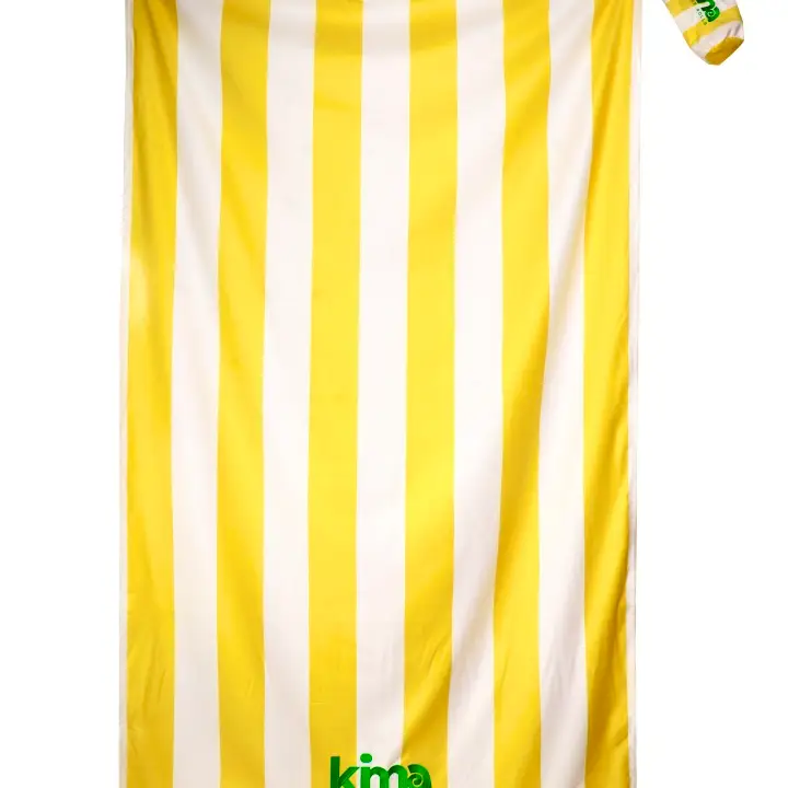 [KI88-1-G] XXL microfibre beach towel - Yellow stripes