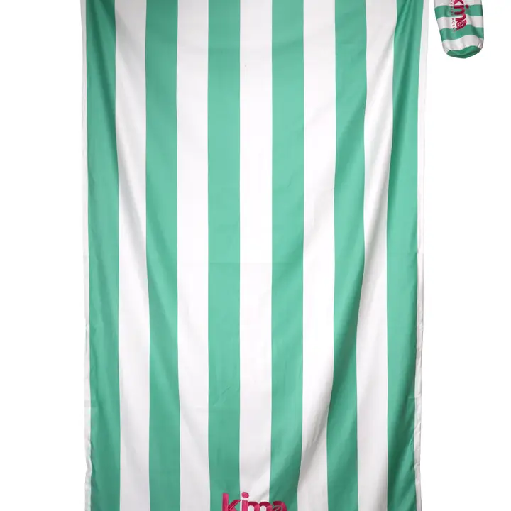[KI55-1-GSTR] XXL microfiber beach towel - Mint green stripes