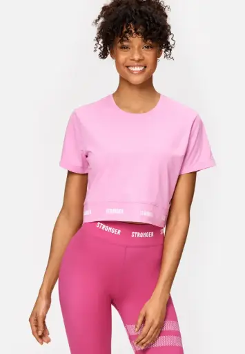 Stronger Epic Cropped T-Shirt Roze