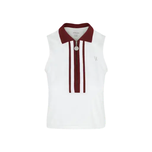 Josephine top White/Burgundy