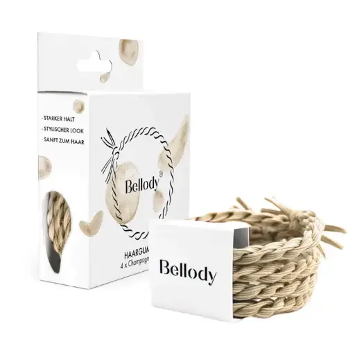 [BEL123-1-LBR] Hair scrunchies beige - Bellody (4 pieces - Champagne Beige)