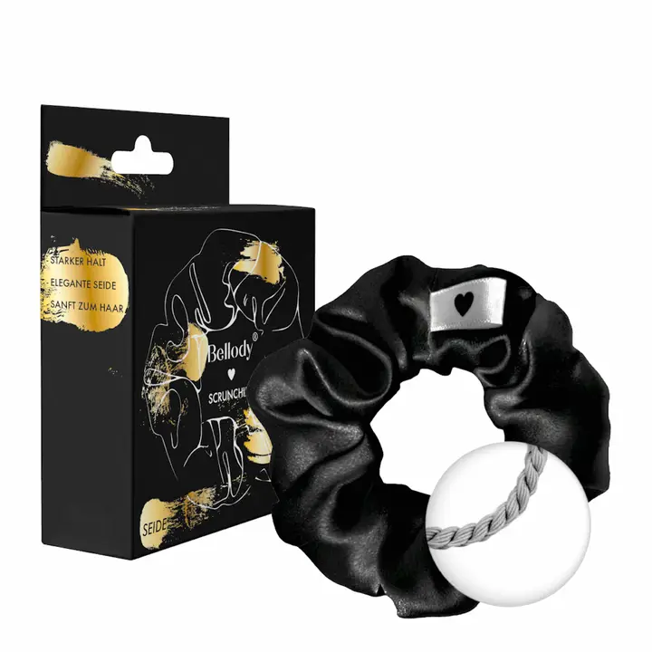 [BEL99-1-ZW] Chouchous en soie noir - Bellody (1 pièce)