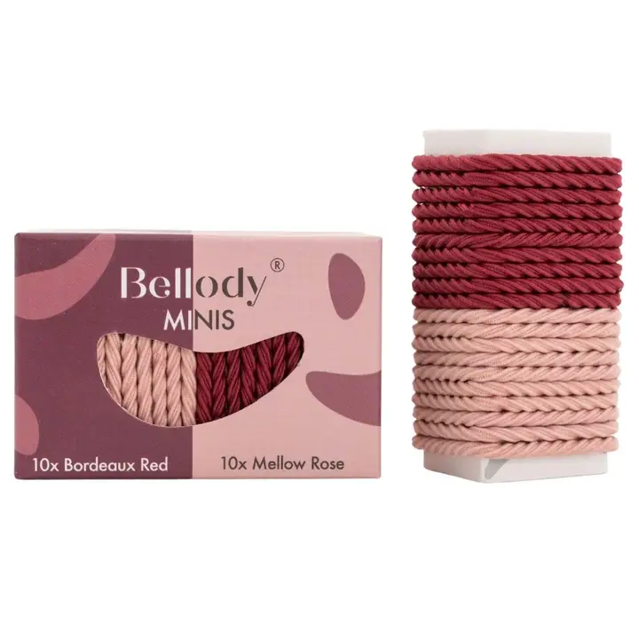 Mini-Haargummis (20 Stück) bellody (rosa & rot)
