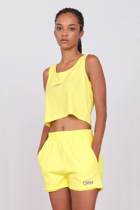 Set of shorts and crop top yellow